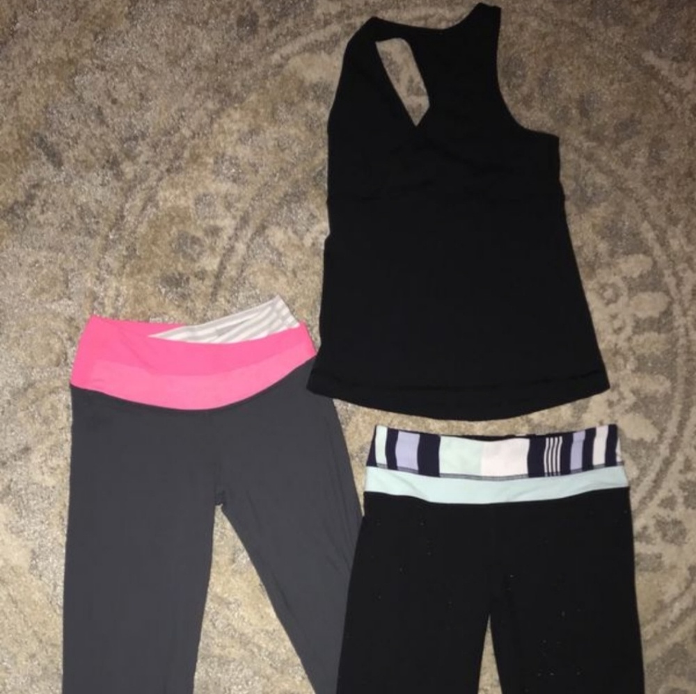 Lululemon 2 pants and tank top